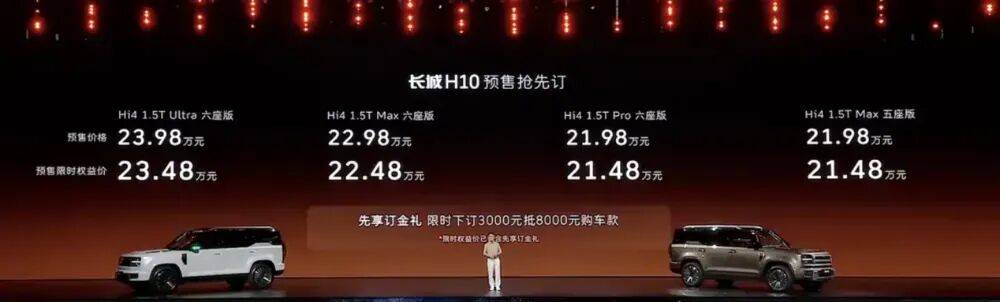 限时权益价2148万起长城H10开启预售(图1)